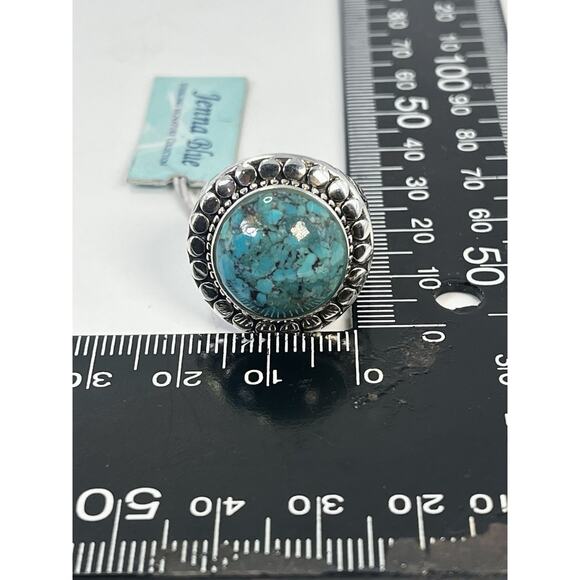 STERLING SILVER Jenna Blue Cabochon TURQUOISE Domed Ring Size 7 - Vintage NOS - Picture 14 of 15
